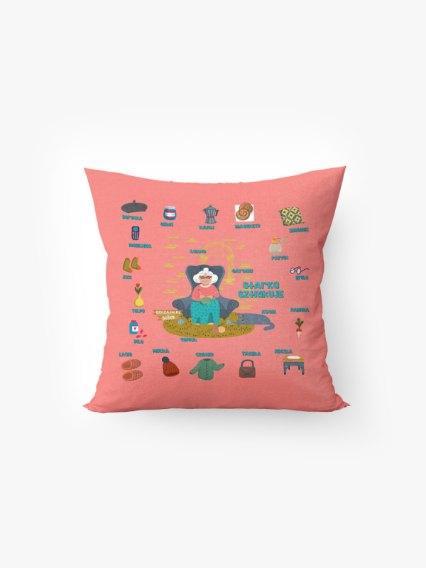 poduszka jasiek oma, starka sztrikuje